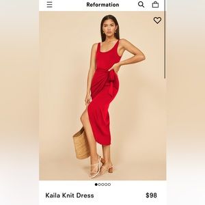 reformation kaila knit dress size m NWT - tomato